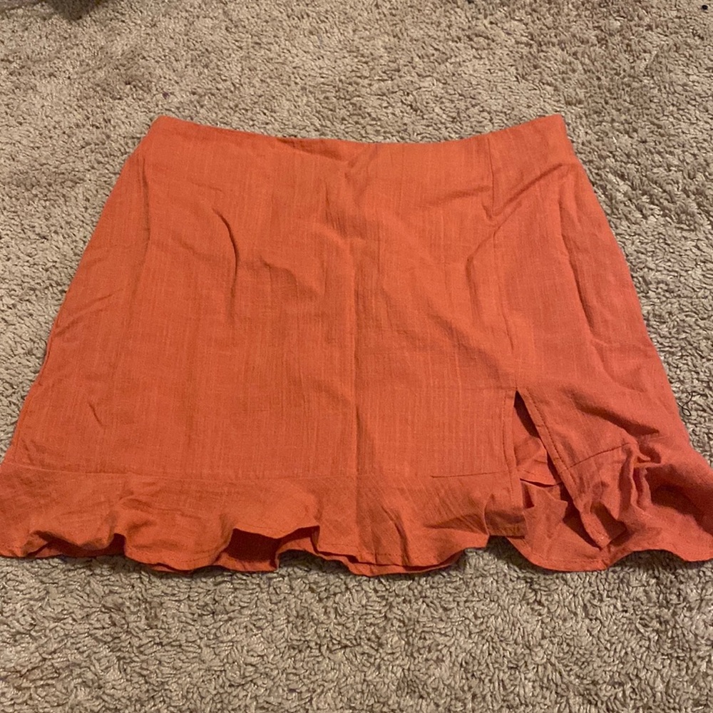 Burnt orange skirt with slit